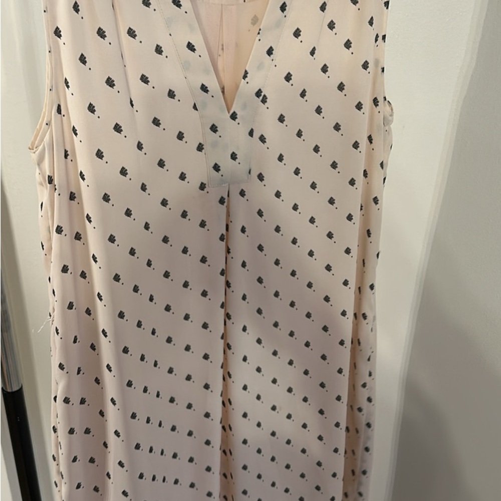 H&M Blush Sleeveless Dress with Black Pattern